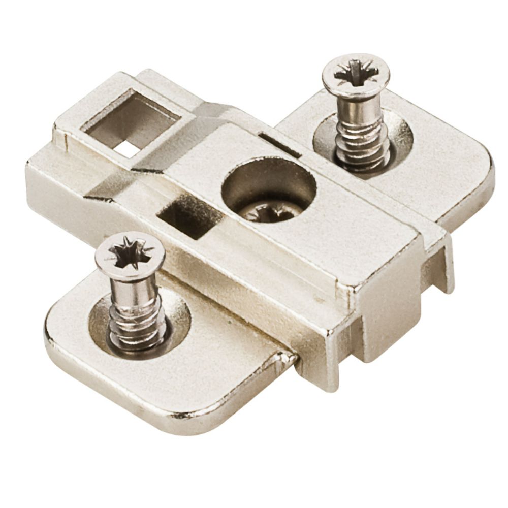 Hardware Resources 400.0P72.75 Heavy Duty 0 mm Cam Adjustable Zinc Die Cast Plate with Euro Screws 500 Series Euro Hinges