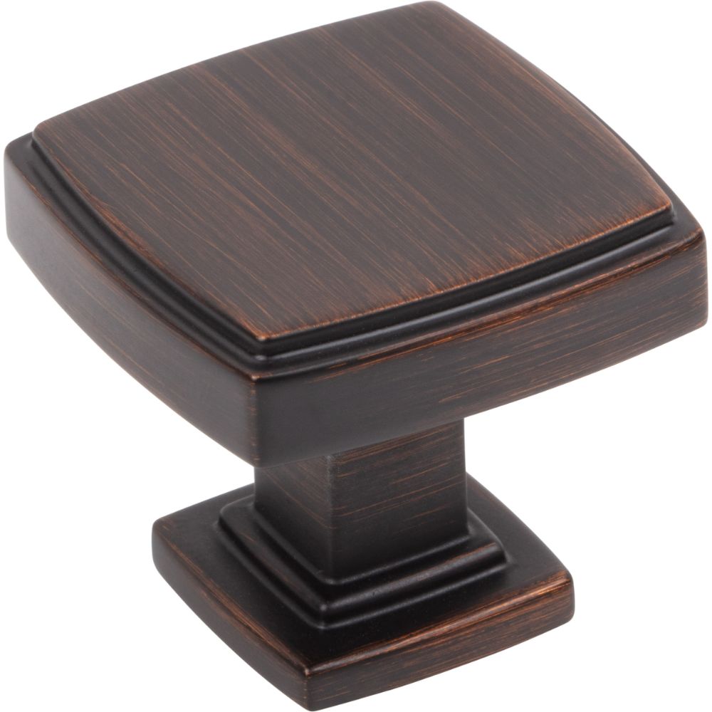 Jeffrey Alexander by Hardware Resources 141DBAC 1-1/4" Overall Length Brushed Oil Rubbed Bronze Square Renzo Cabinet Knob