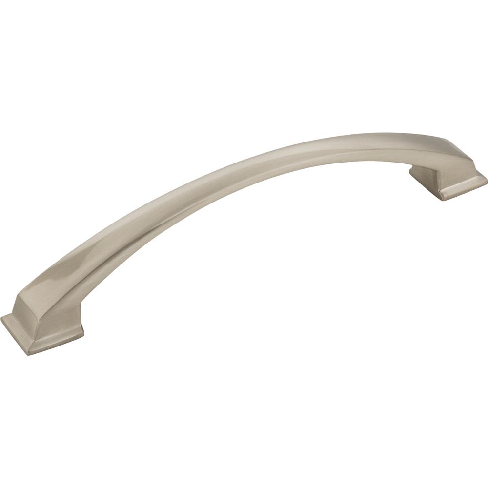 Jeffrey Alexander by Hardware Resources Roman Cabinet Pull 7-1/2" Overall Length Cabinet Pull, 160 mm Center to Center in Satin Nickel
