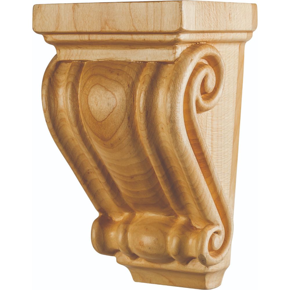 Hardware Resources CORC-5-HMP 3" W x 2-1/2" D x 5" H Maple Scrolled Corbel