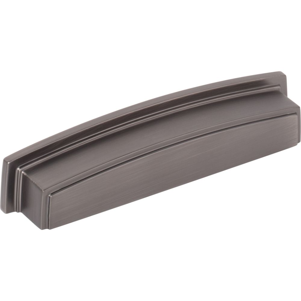 Jeffrey Alexander by Hardware Resources 141-128BNBDL 128 mm Center Brushed Pewter Square-to-Center Square Renzo Cabinet Cup Pull