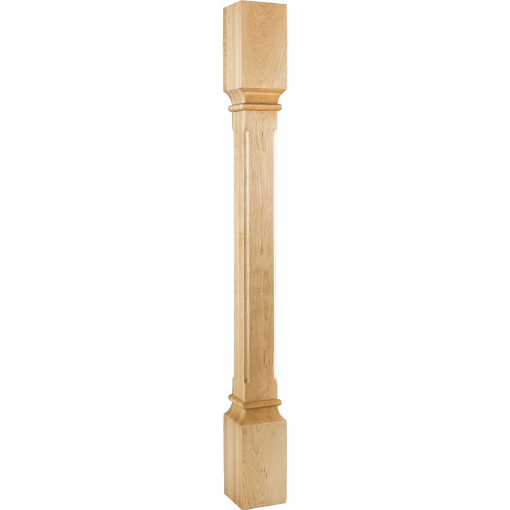 Hardware Resources P38-3.5-RW 3-1/2" W x 3-1/2" D x 35-1/2" H Rubberwood Fluted Edge Post