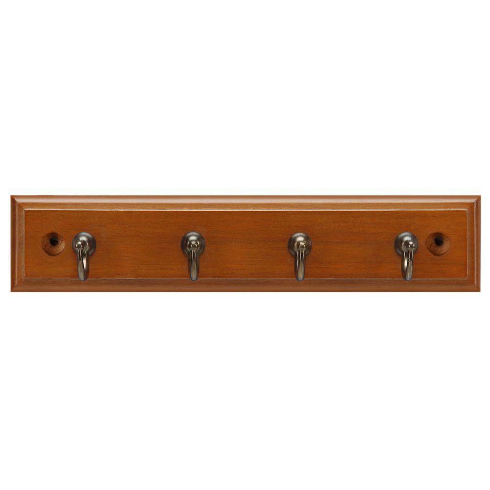 Hickory Hardware C25013-MSRB Key Hook Rail in Maple Stain with Refined Bronze