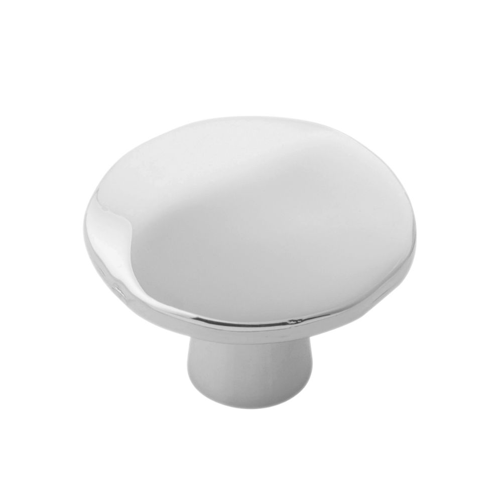 Hickory Hardware H076652-14 Willow Collection Knob 1-3/8 Inch Diameter Polished Nickel Finish