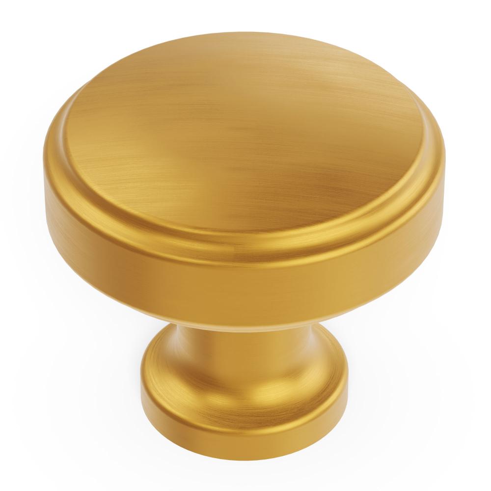 Hickory Hardware H077849BGB Piper Knob, 1-1/4" Dia. in Brushed Golden Brass
