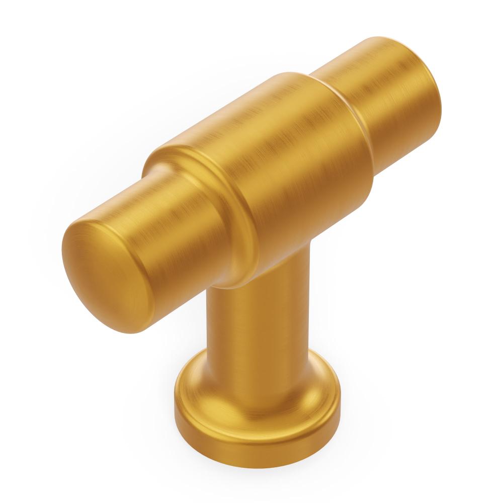Hickory Hardware H077850BGB Piper T-knob, 1-5/8" X 5/8" in Brushed Golden Brass