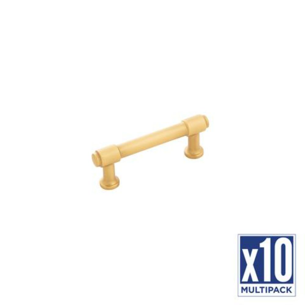 Hickory Hardware H077851BGB-10B Pull, 3" C/c, 10 Pack in Brushed Golden Brass