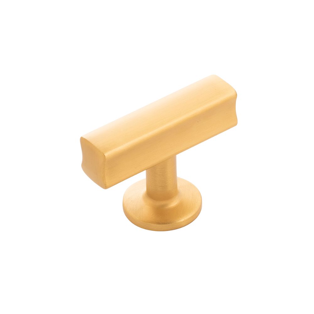 Hickory Hardware H077878BGB Woodward T-knob, 1-15/16" X 15/16" in Brushed Golden Brass