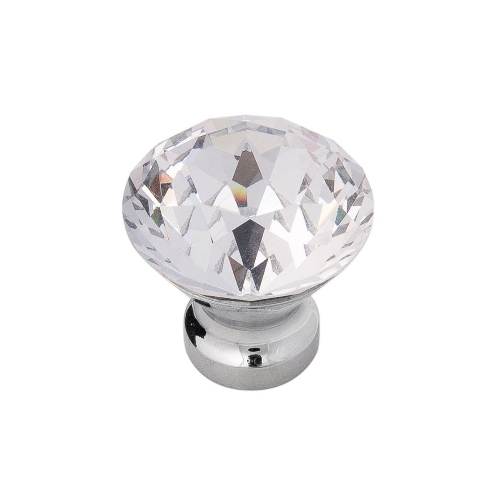 Hickory Hardware HH075855-GLCH Gemstone Collection Knob 1-1/4 Inch Diameter Glass with Chrome Finish
