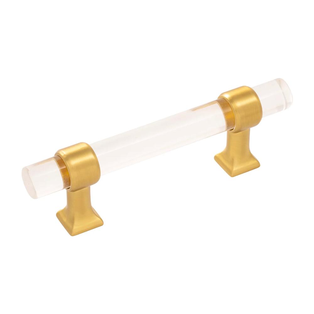 Hickory Hardware HH075857-CABGB Pull, 3" C/c in Brushed Golden Brass