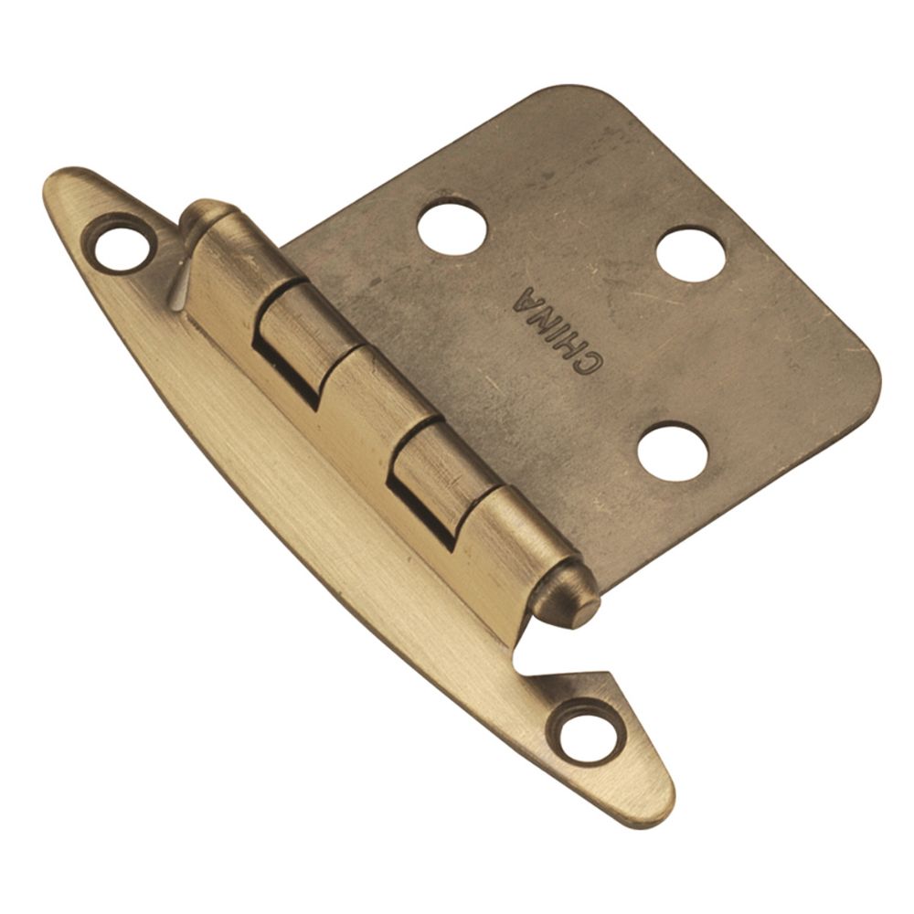 Hickory Hardware P139-AB Surface Mount Collection Hinge Flush (2 Pack) Antique Brass Finish