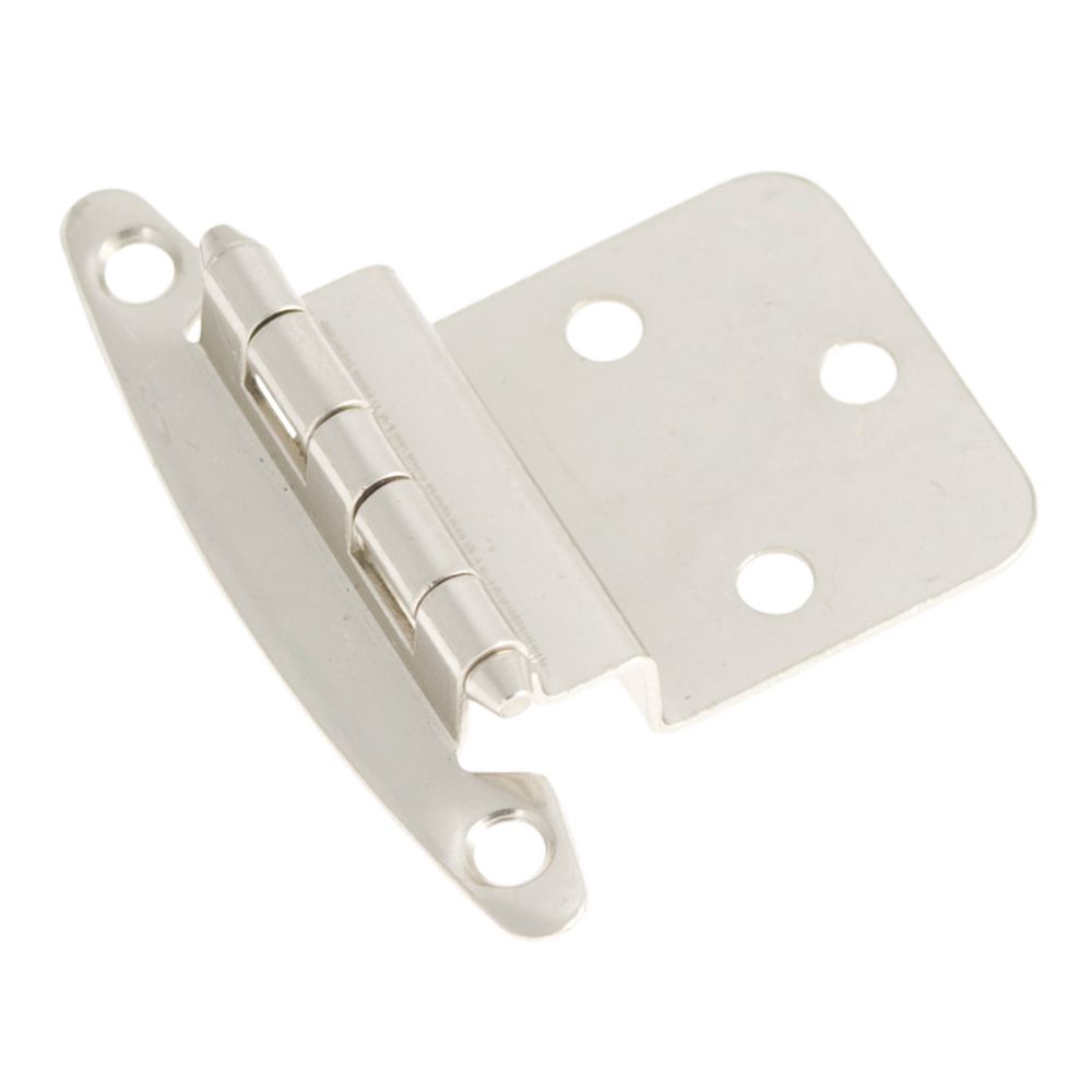 Hickory Hardware P140-SN Surface Mount Collection Hinge 3/8 Inch Inset (2 Pack) Satin Nickel Finish