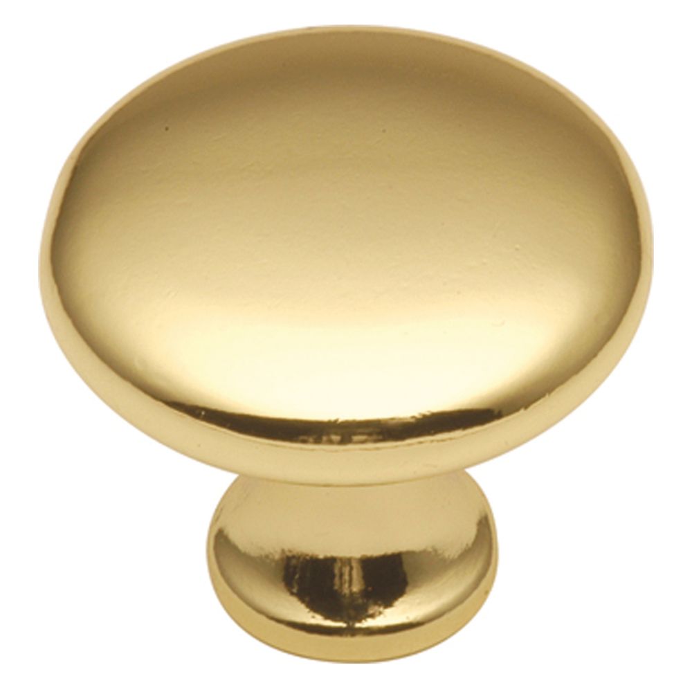 Hickory Hardware P14255-3 Conquest Collection Knob 1-1/8 Inch Diameter Polished Brass Finish