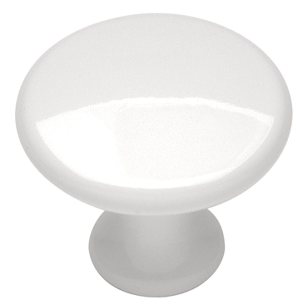 Hickory Hardware P14255-W Conquest Collection Knob 1-1/8 Inch Diameter White Finish