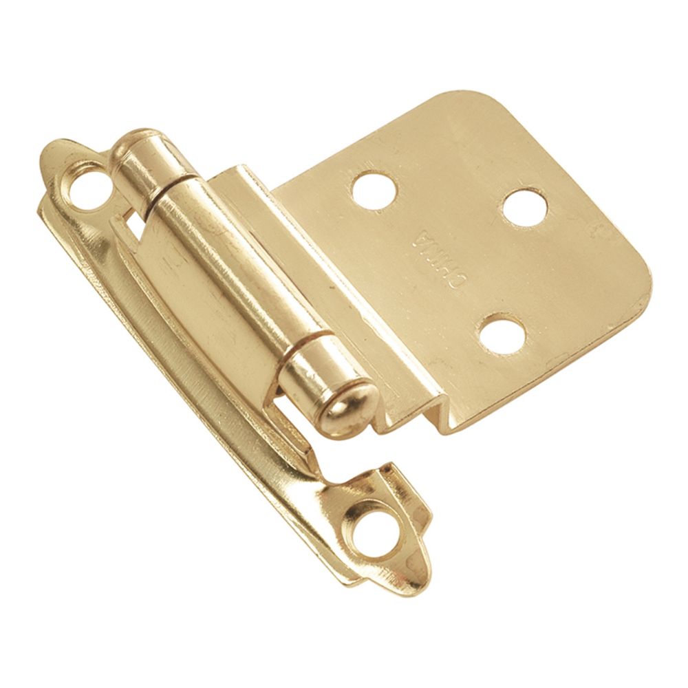 Hickory Hardware P143-3 Surface Self-Closing Collection Hinge SurFace Self Close (2 Pack) Polished Brass Finish