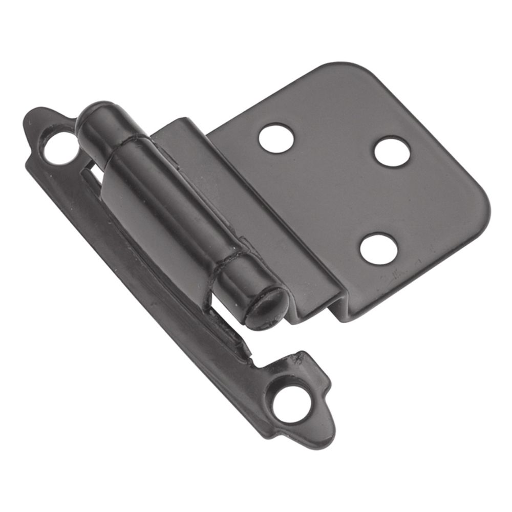 Hickory Hardware P143-BL Black Surface Self-Closing 3/8 In. Offset Hinge (2-Pack)