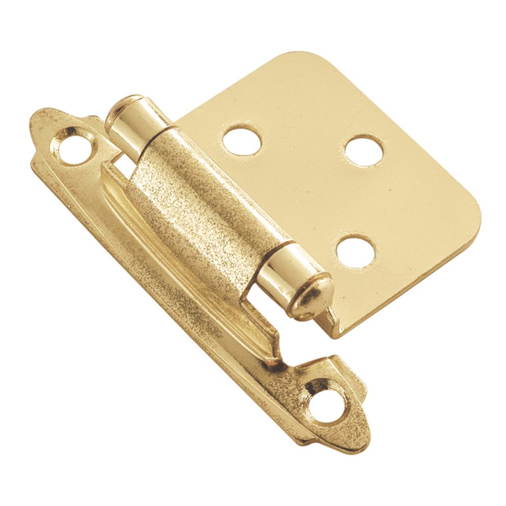 Hickory Hardware P144-3 Surface Self-Closing Collection Hinge SurFace Self Close (2 Pack) Polished Brass Finish