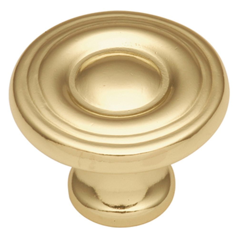 Hickory Hardware P14402-3 Conquest Collection Knob 1-3/16 Inch Diameter Polished Brass Finish