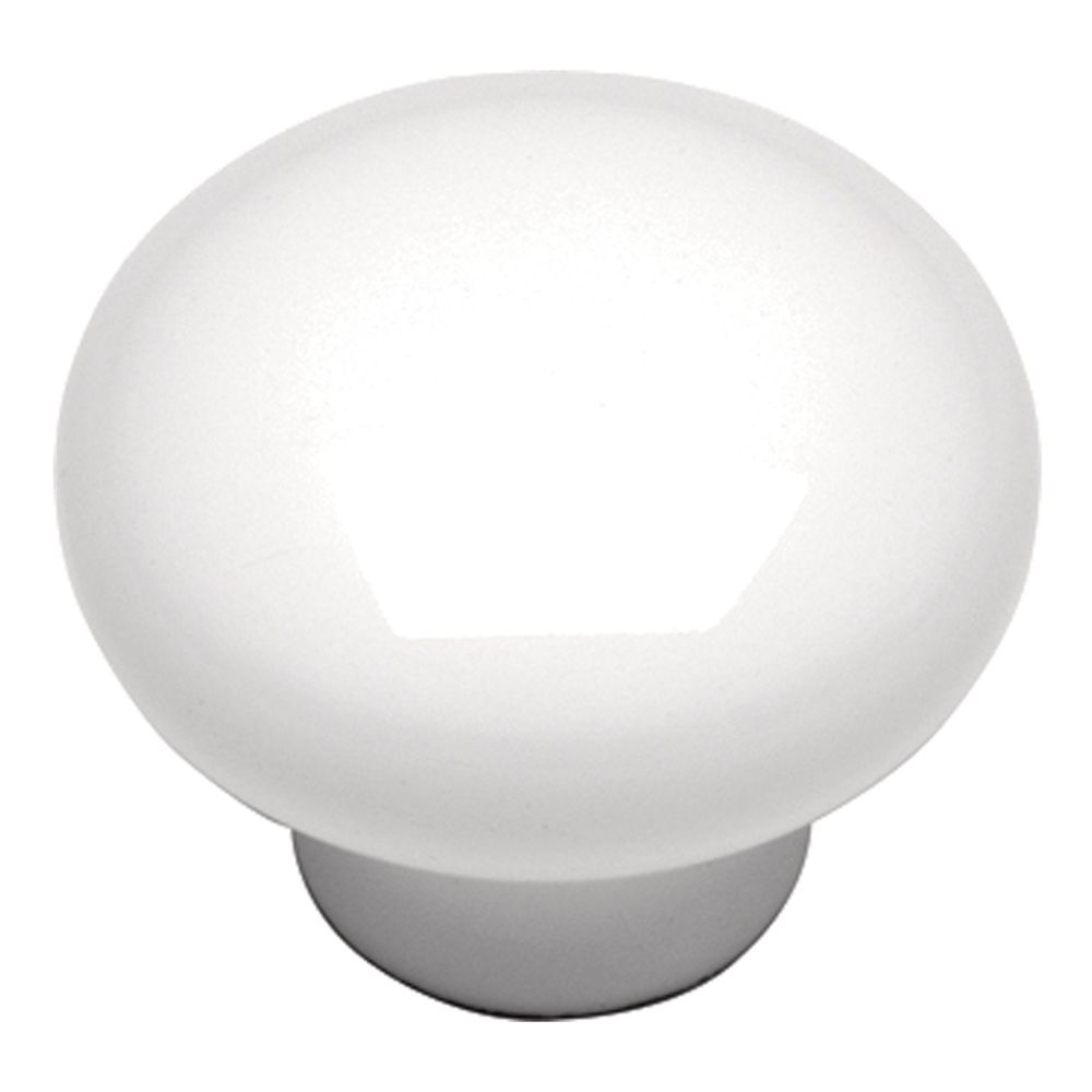 Hickory Hardware P14630-W Conquest Collection Knob 1-1/8 Inch Diameter White Finish