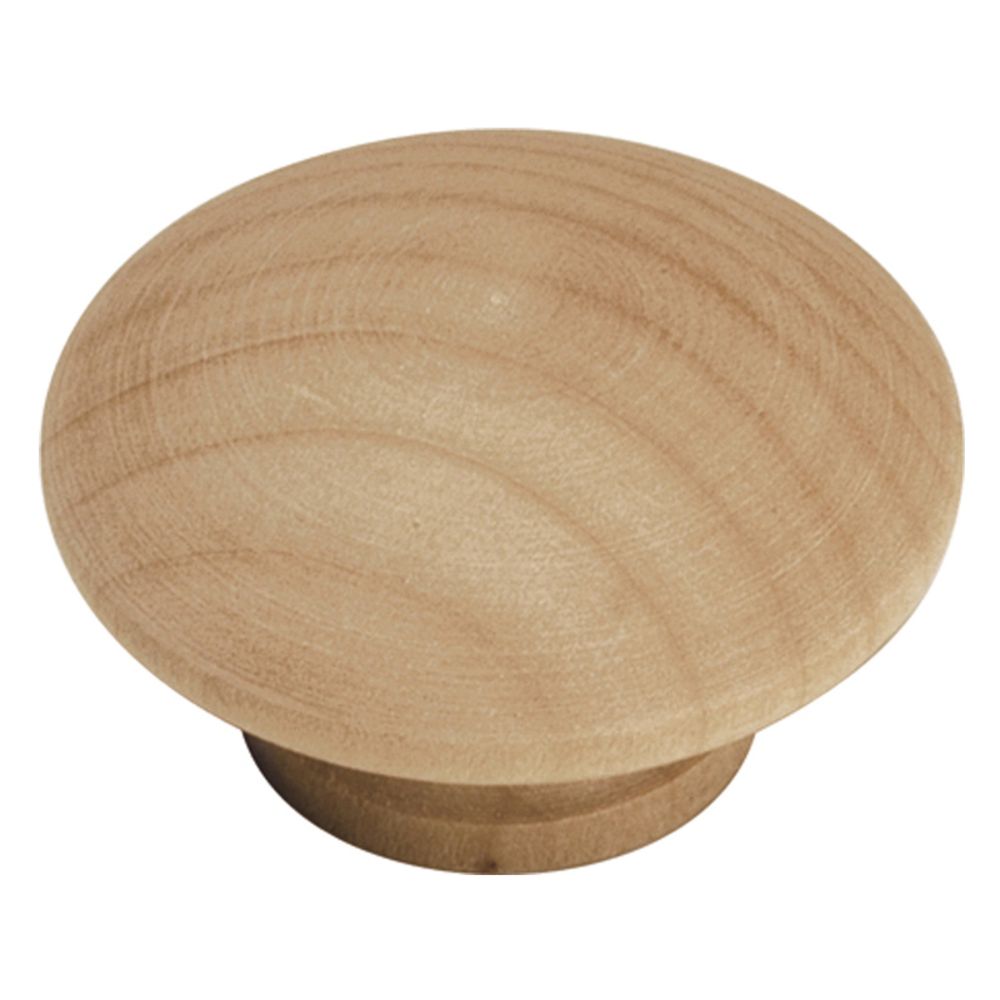 Hickory Hardware P185-UW Natural Woodcraft Collection Knob 1-1/2 Inch Diameter (2 Pack) Unfinished Wood Finish