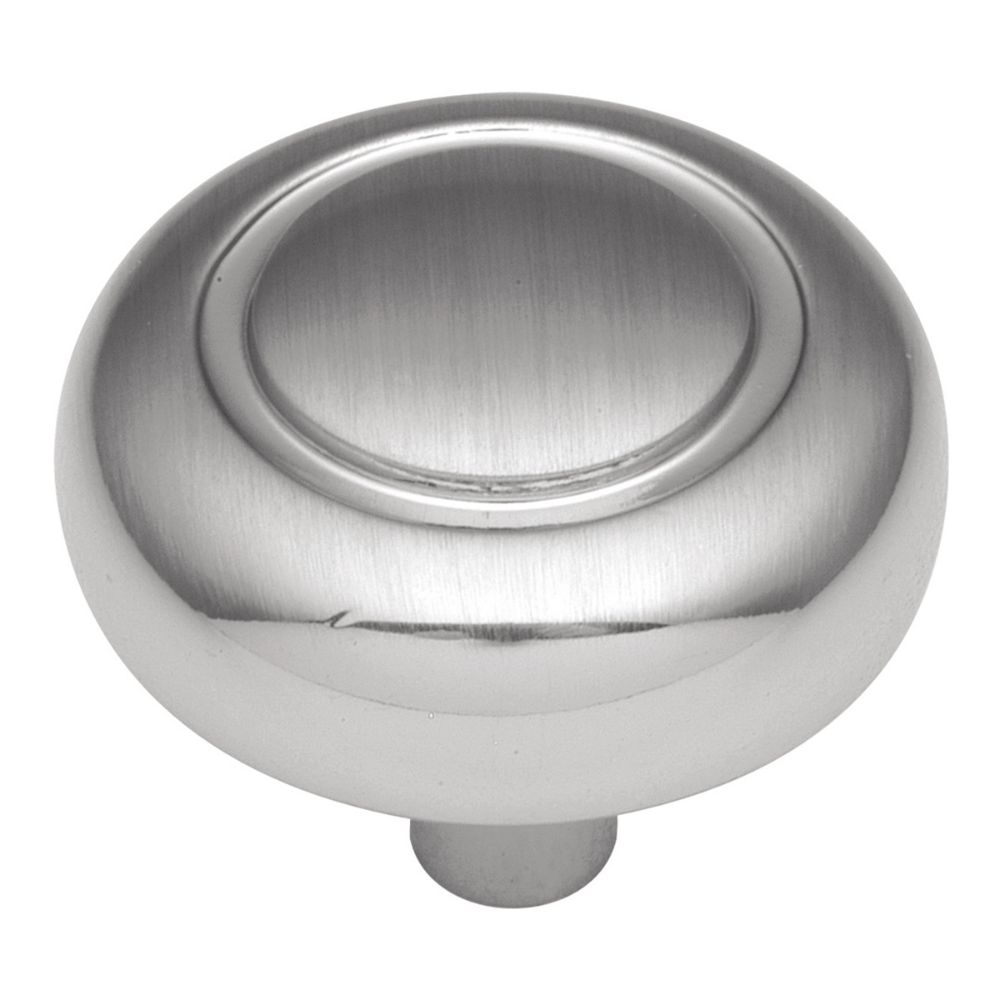 Hickory Hardware P209-SC Eclipse Collection Knob 1-1/4 Inch Diameter Satin Silver Cloud Finish