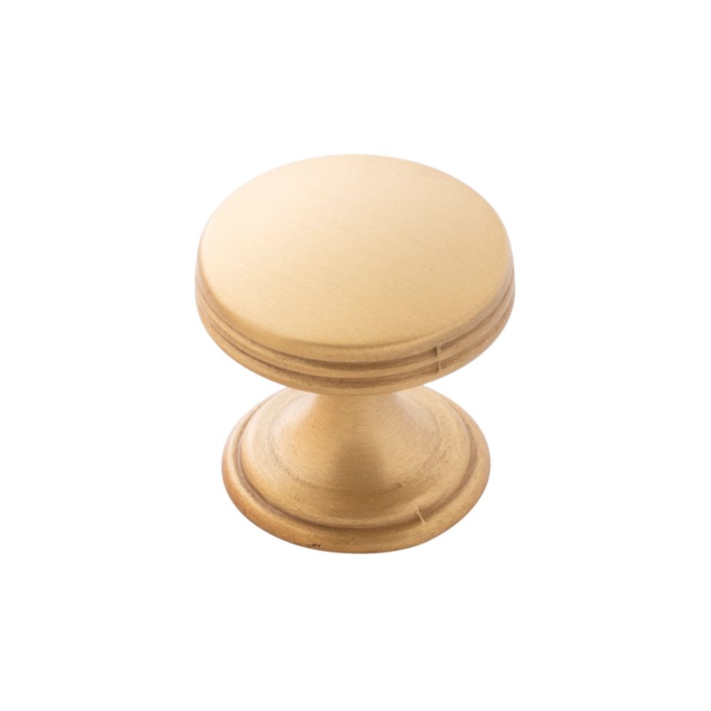 Hickory Hardware P2140-BGB American Diner Collection Knob 1 Inch Diameter Brushed Golden Brass Finish