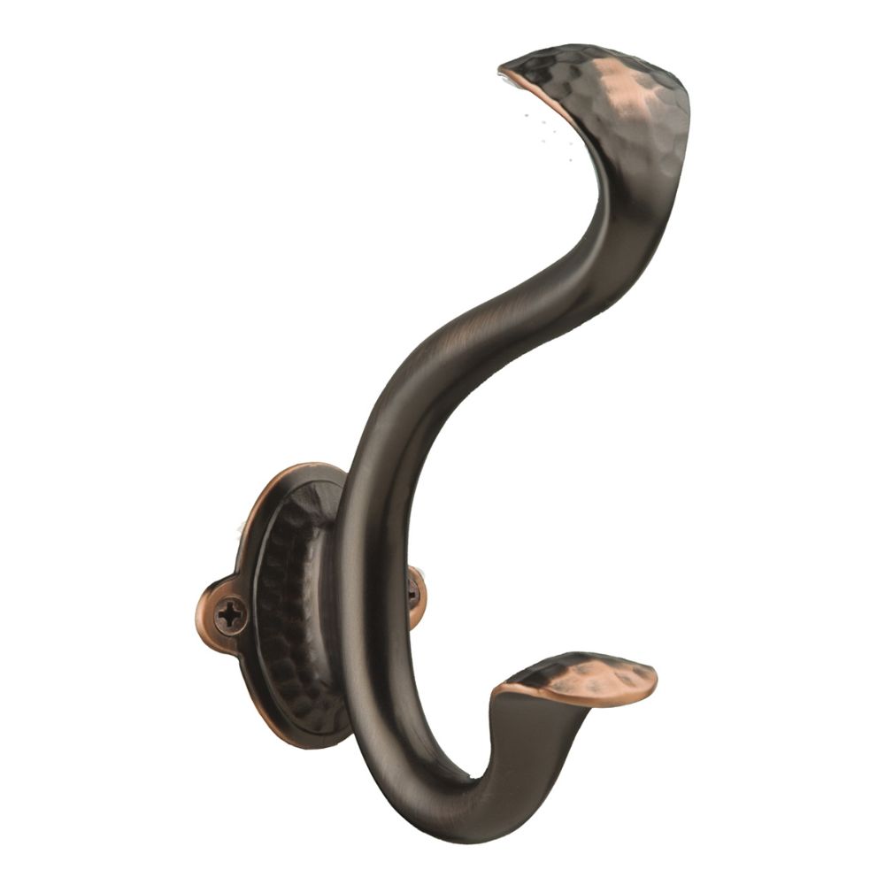 Hickory Hardware P2175-OBH Craftsman Collection Hook 1-3/8 Inch Center to Center Oil-Rubbed Bronze Highlighted Finish