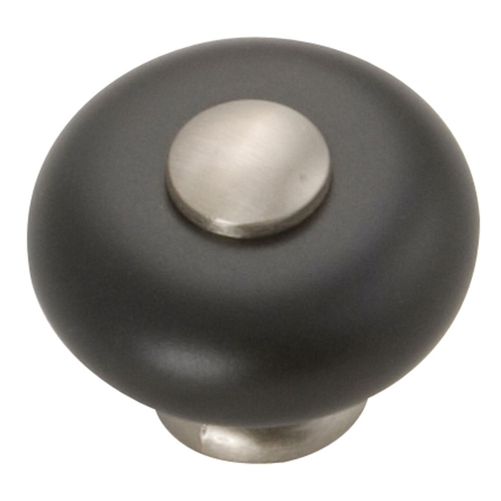 Hickory Hardware P222-SNB Tranquility Collection Knob 1-1/4 Inch Diameter Satin Nickel with Black Finish