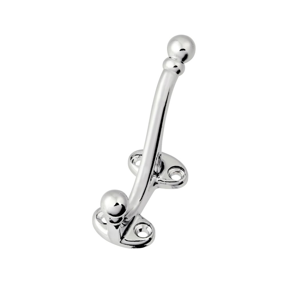 Hickory Hardware P25029-CH Hooks Collection Coat Hook Double 5/8 Inch Center to Center Chrome Finish
