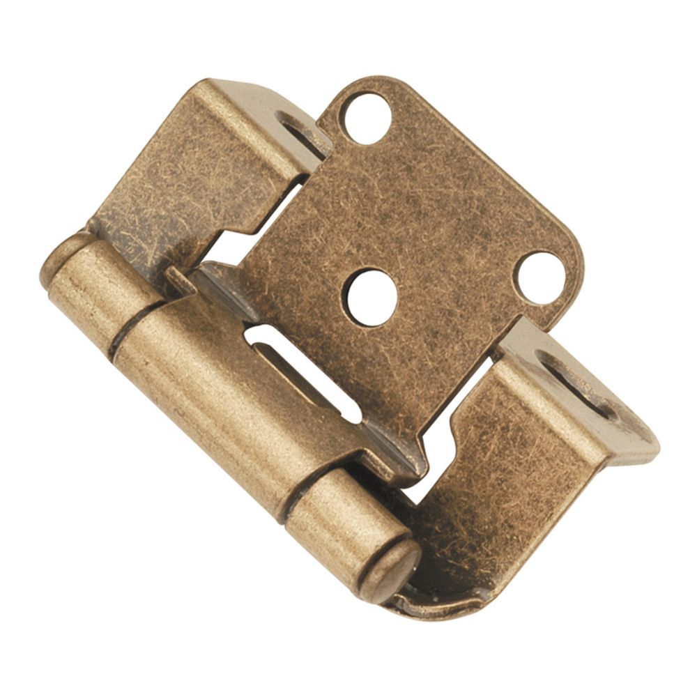 Hickory Hardware P2710F-AB Self-Closing Semi-Concealed Collection Hinge Semi-Concealed (2 Pack) Antique Brass Finish