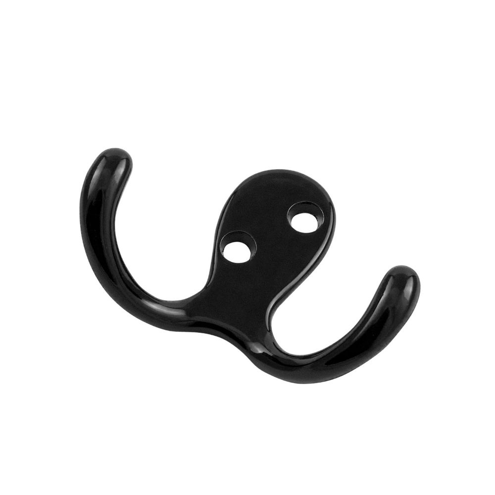 Hickory Hardware P27115-BL Hooks Collection Utility Hook Double 3/8 Inch Center to Center Black Finish