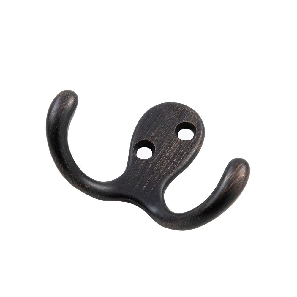 Hickory Hardware P27115-VB Hooks Collection Utility Hook Double 3/8 Inch Center to Center Vintage Bronze Finish