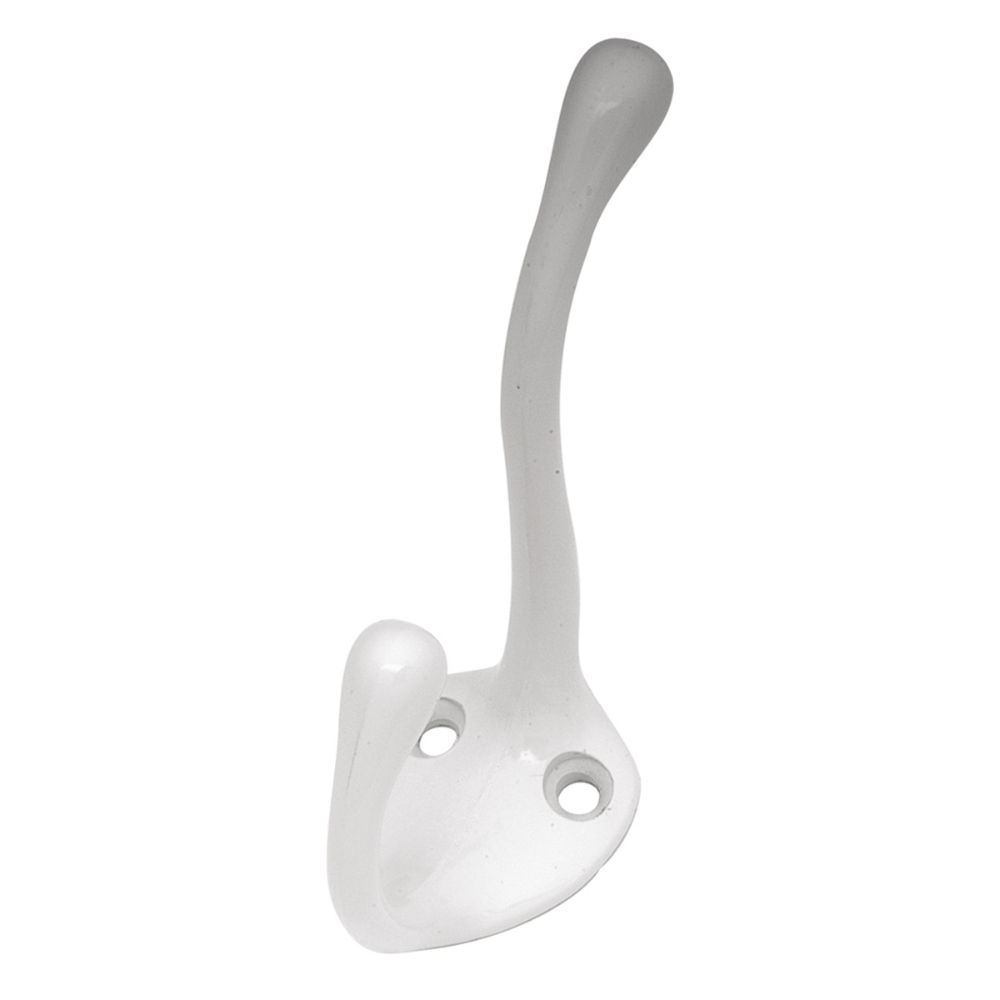 Hickory Hardware P27120-W Utility Hooks Collection Coat Hook Double 5/8 Inch Center to Center White Finish