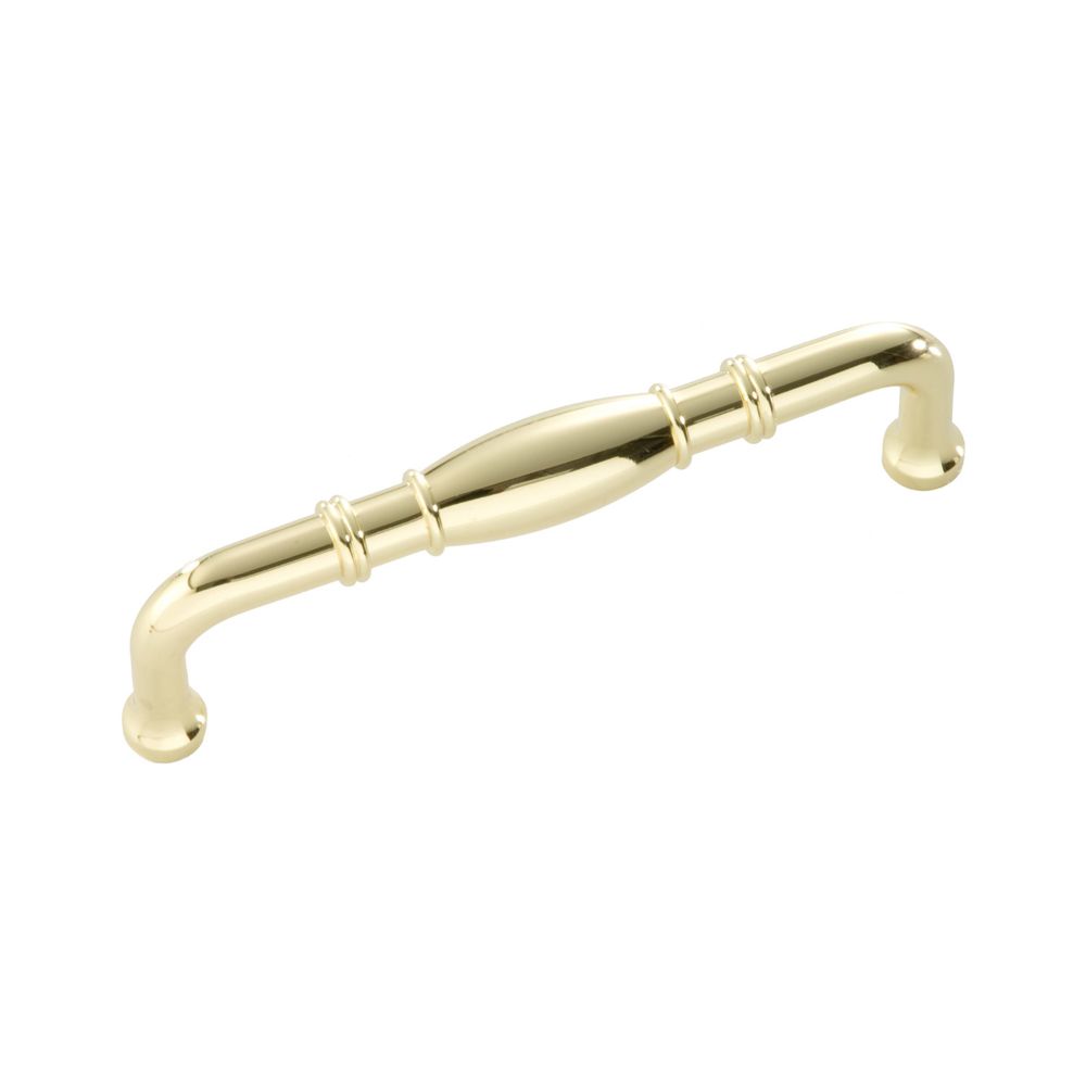 Hickory Hardware P3051-PB Williamsburg Collection Pull 3-3/4 Inch (96mm) Center to Center Polished Brass Finish