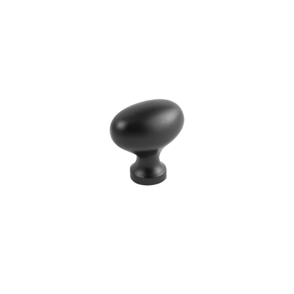 Hickory Hardware P3054-MB Knob, 1-1/4" X 13/16" Oval in Matte Black