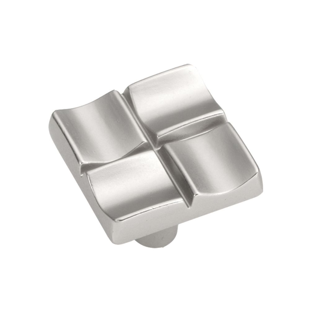 Hickory Hardware P3457-FN Tidal Collection Knob 1 Inch Square Flat Nickel Finish