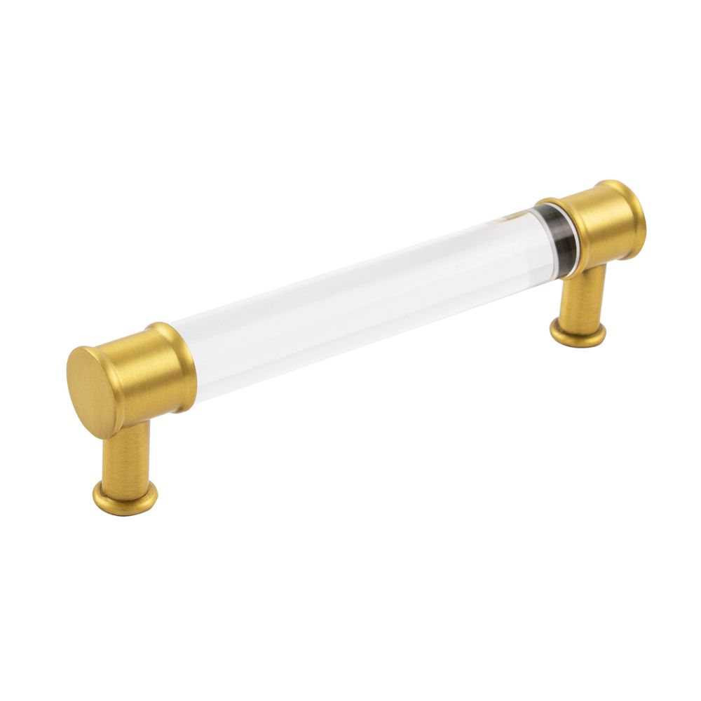 Hickory Hardware P3635-CABGB-10B Pull, 128mm C/c, 10 Pack in Crysacrylic with Brushed Golden Brass