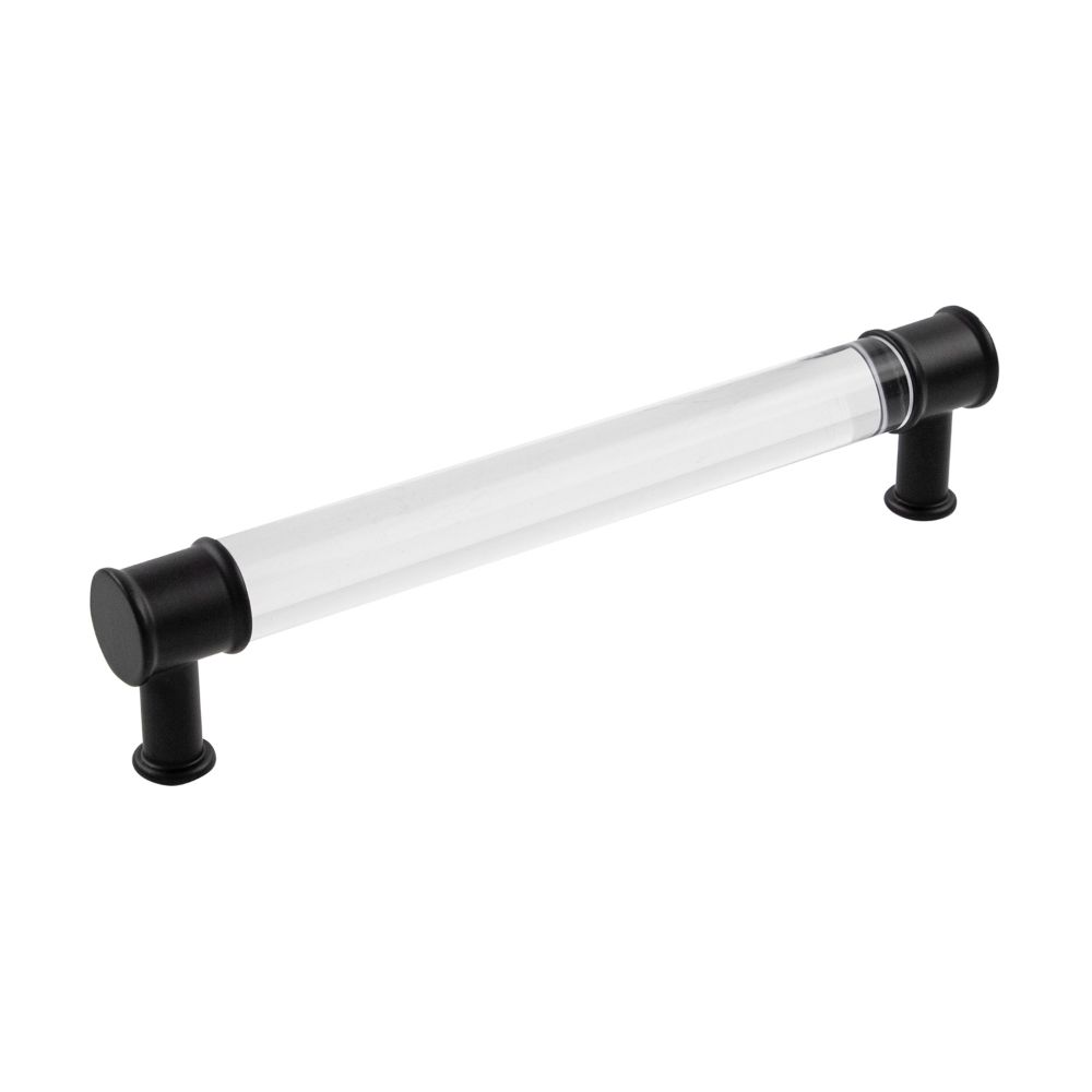 Hickory Hardware P3702-CAMB Midway Pull, 160mm C/c in Crysacrylic With Matte Black