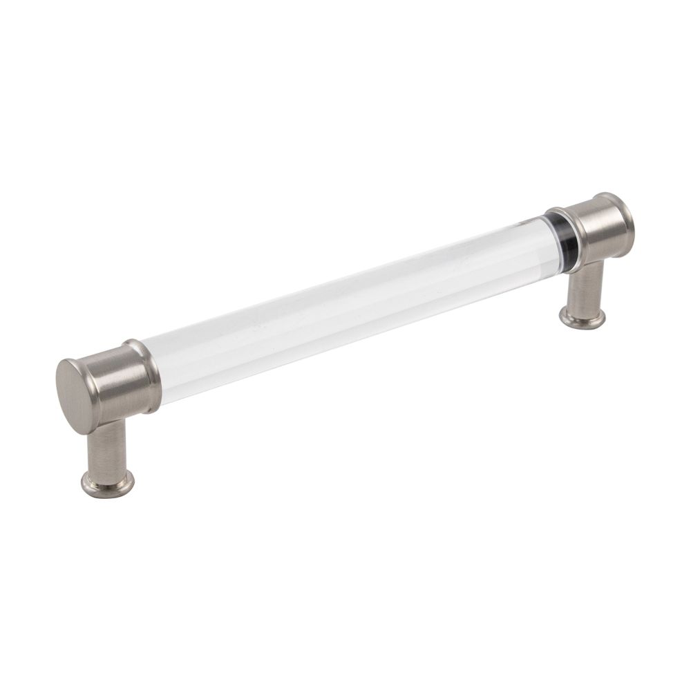 Hickory Hardware P3702-CASN PULL, 160MM C/C in Crysacrylic with Satin Nickel