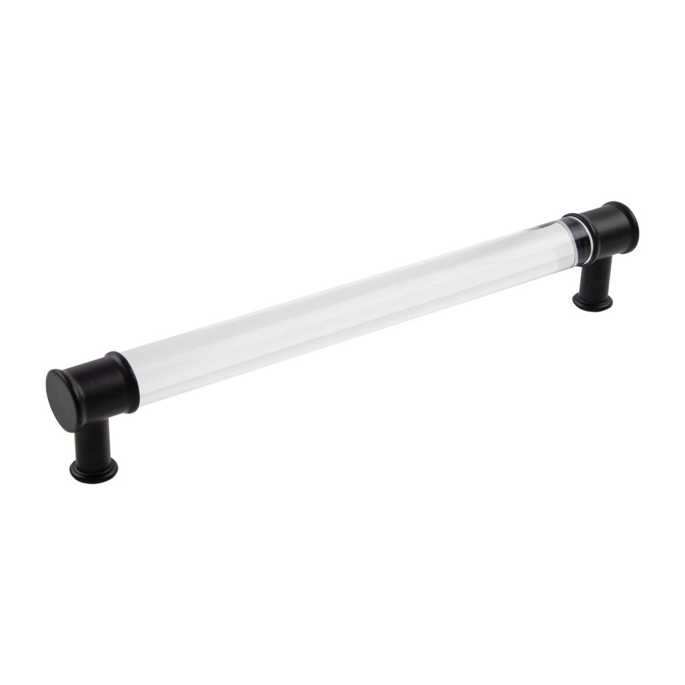 Hickory Hardware P3704-CAMB Midway Pull, 224mm C/c in Crysacrylic With Matte Black