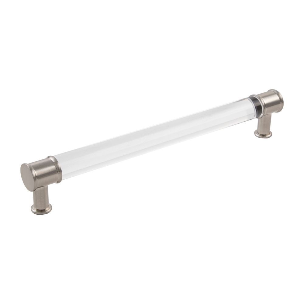 Hickory Hardware P3704-CASN PULL, 224MM C/C in Crysacrylic with Satin Nickel