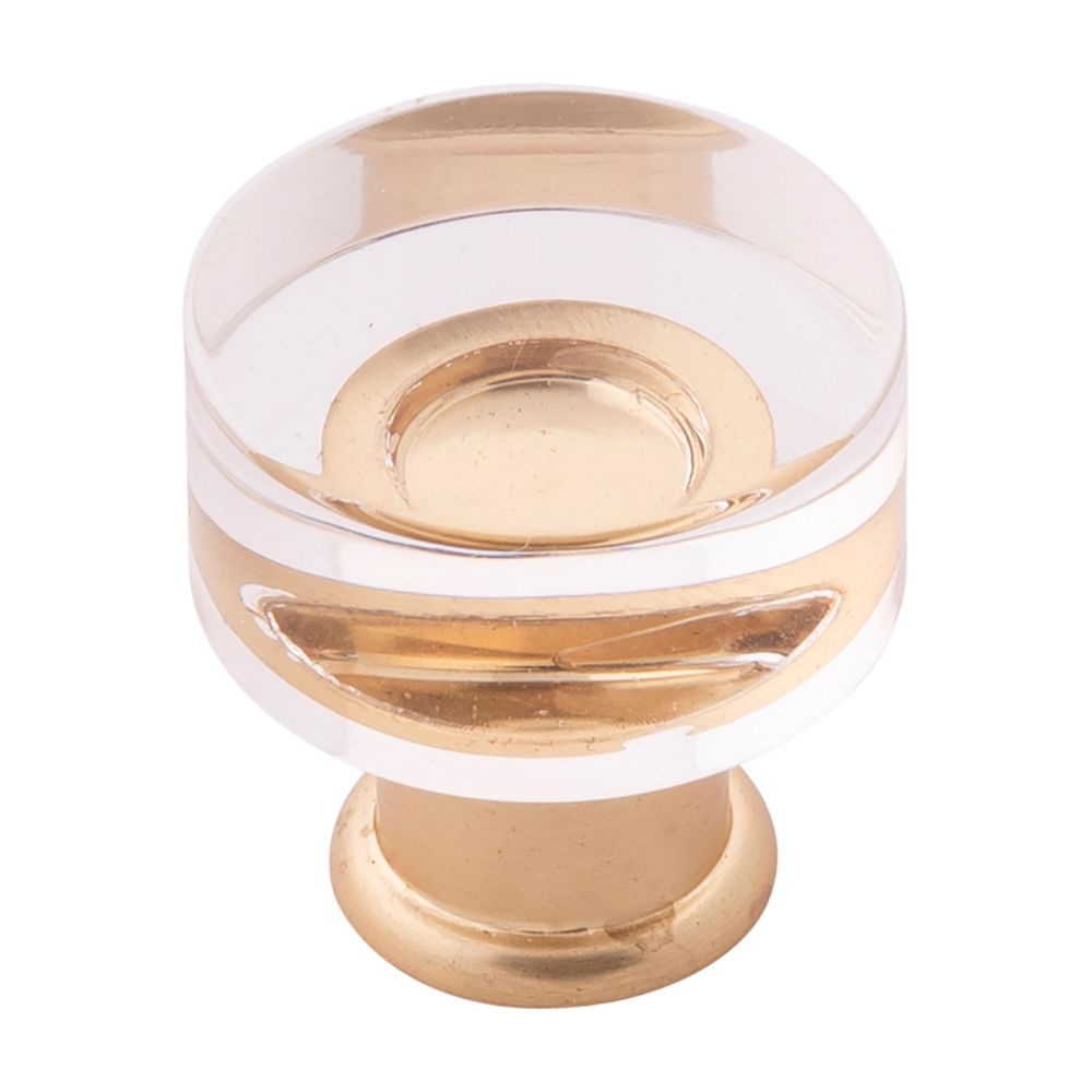 Hickory Hardware P3708-CABGB-10B Knob, 1" Dia., 10 Pack in Crysacrylic with Brushed Golden Brass