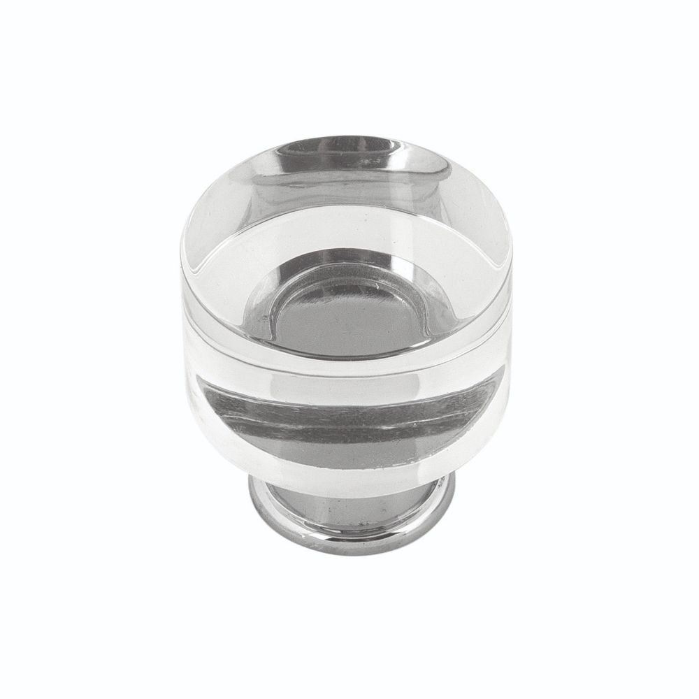 Hickory Hardware P3709-CACH-10B Knob, 1-1/4" Dia, 10 Pack in Crysacrylic with Chrome