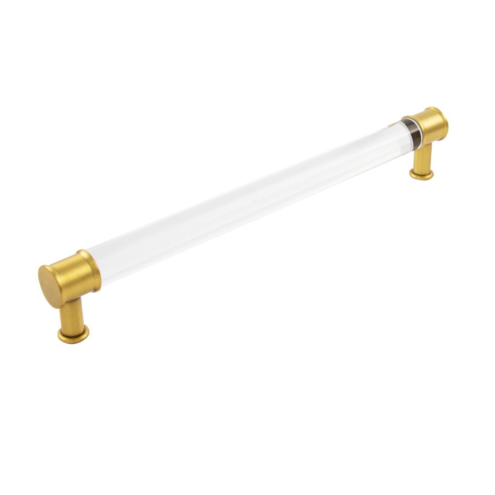 Hickory Hardware P3711-CABGB Midway Collection Pull 12 Inch Center to Center Crysacrylic with Brushed Golden Brass Finish