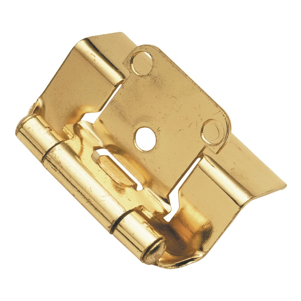 Hickory Hardware P5710F-3-25B Hinge Semi-Concealed 1/2 Inch Overlay Face Frame Full Wrap Self-Close (50 Pack) in Polished Brass