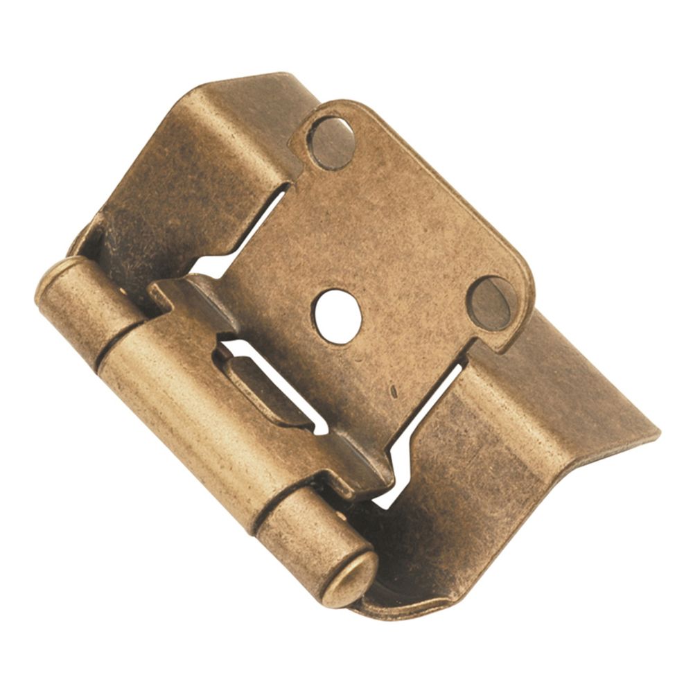 Hickory Hardware P5710F-AB Self-Closing Semi-Concealed Collection Hinge Semi-Concealed (2 Pack) Antique Brass Finish