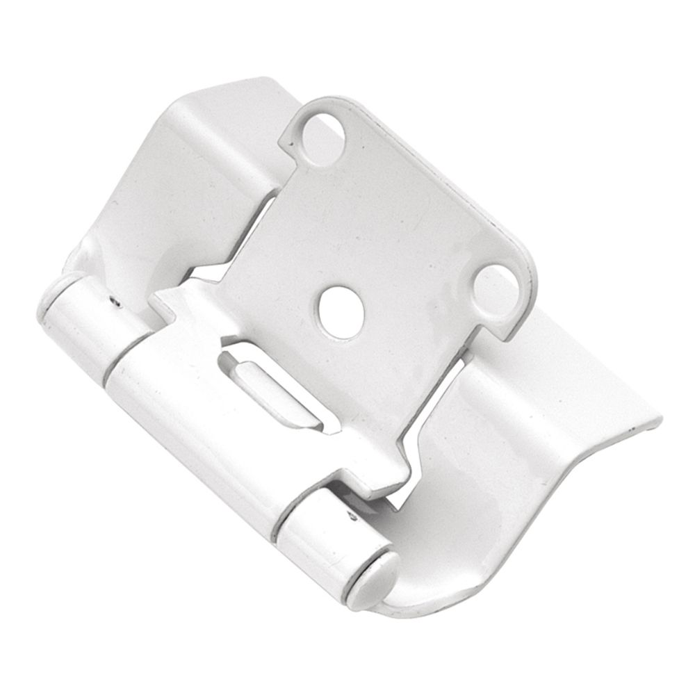 Hickory Hardware P5710F-W2 White Powder Coat Semi-Concealed Full Wrap Hinge (2-Pack)
