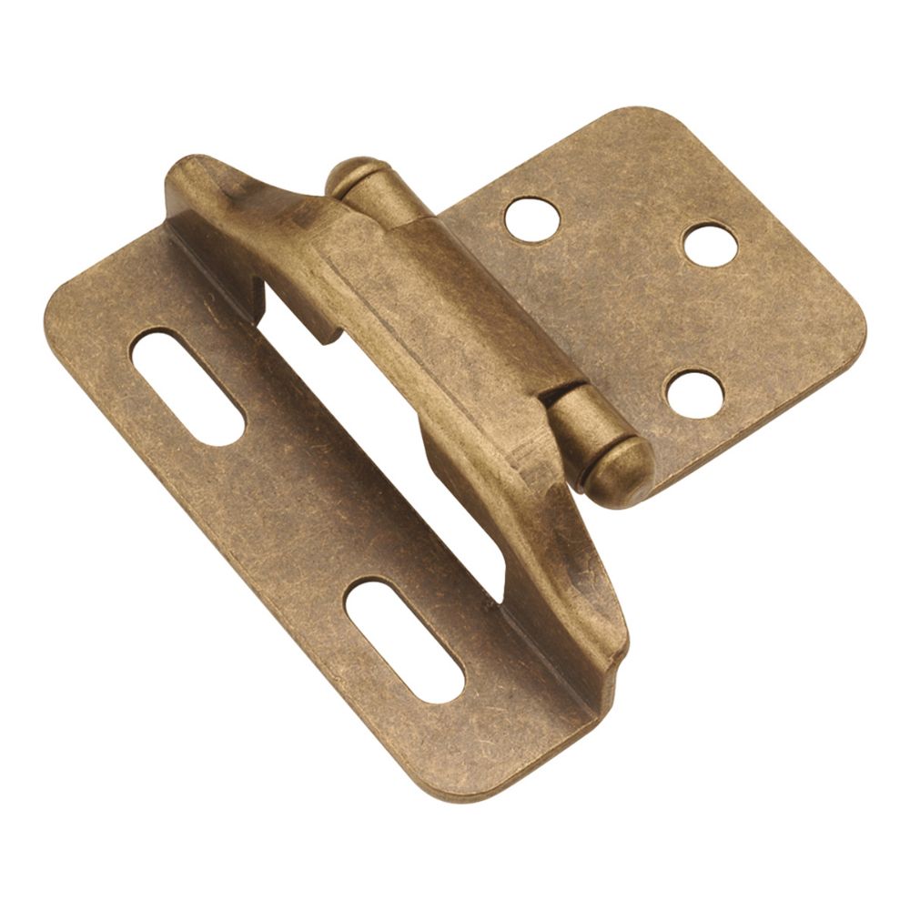 Hickory Hardware P60010F-AB Self-Closing Semi-Concealed Collection Hinge Semi-Concealed (2 Pack) Antique Brass Finish