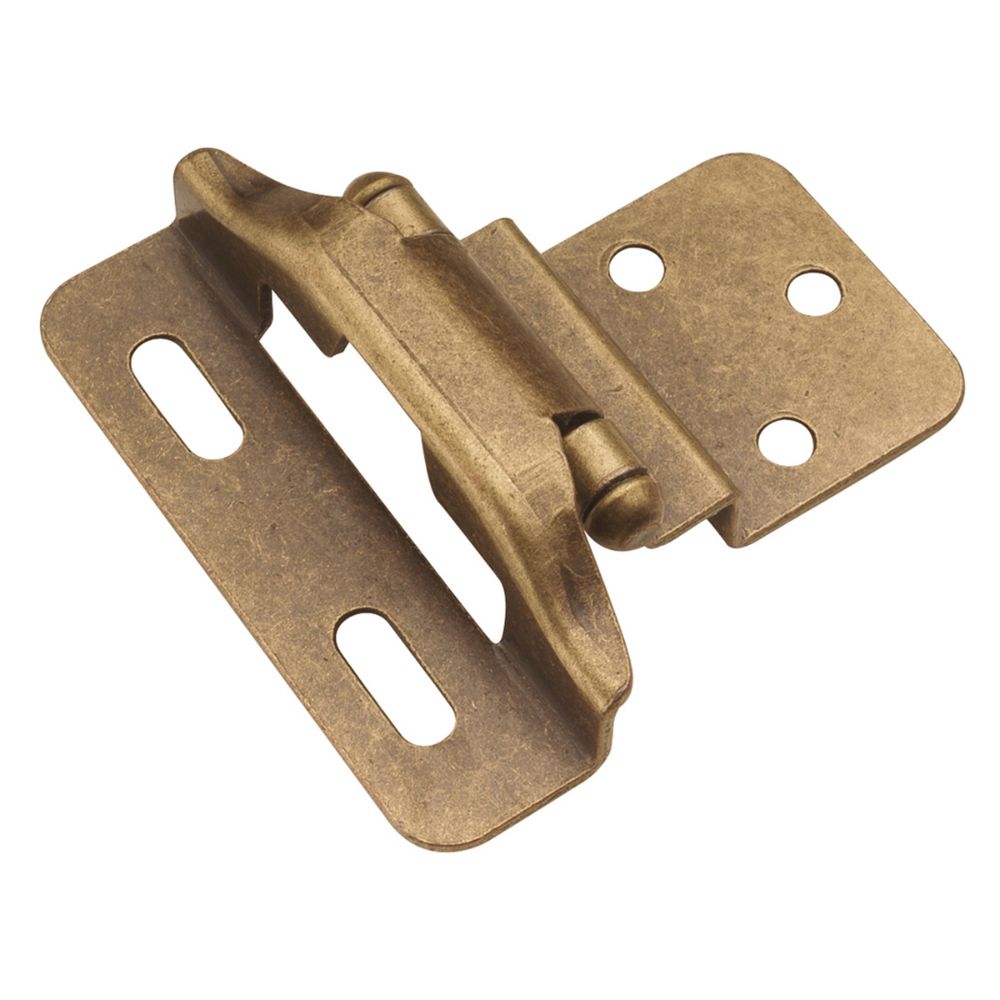 Hickory Hardware P61030F-AB Self-Closing Semi-Concealed Collection Hinge Semi-Concealed (2 Pack) Antique Brass Finish