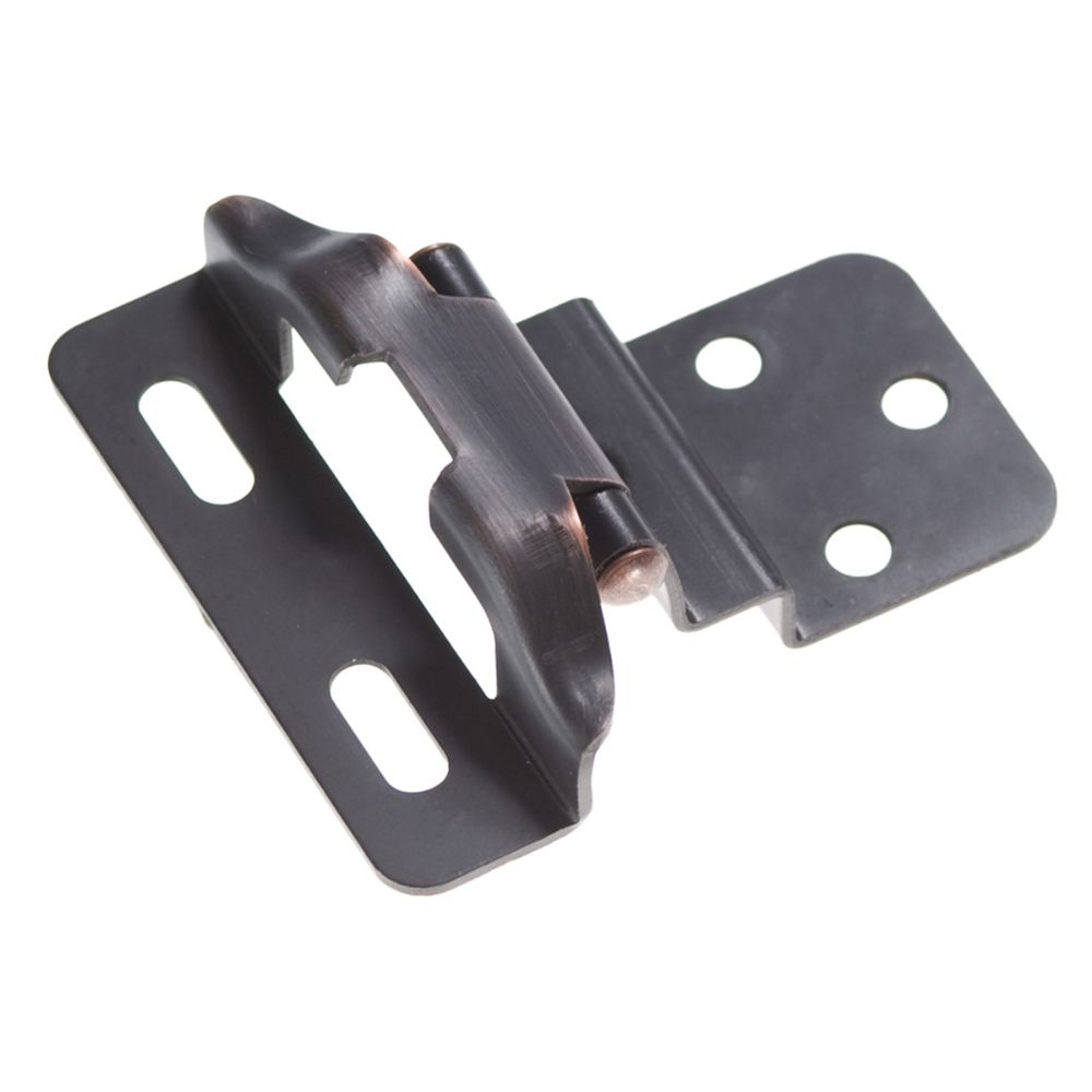 Hickory Hardware P61030F-VB Vintage Bronze Surface Mount 3/8 In. Offset Partial Wrap 1/4 In. Overlay Hinge (2-Pack)